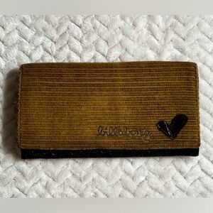 Billabong Y2K Corduroy & Faux Leather Foldover Wallet - Like New!